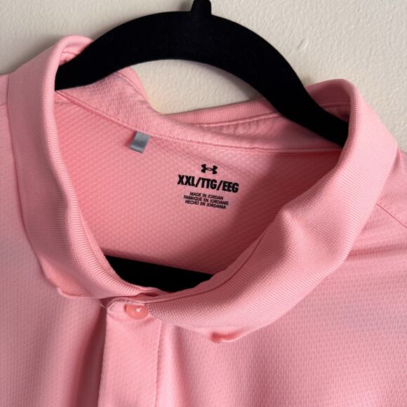 Under Armour Peach Short Sleeve The Performance Polo Shirt - XXL - Picture 4 of 8